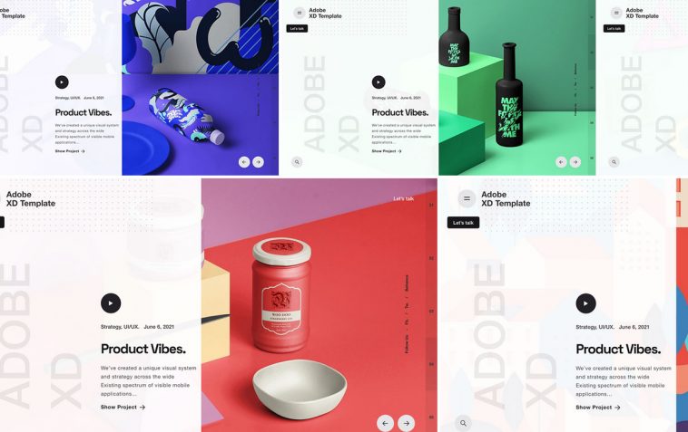 Creative Product Page XD Concept Template Collection