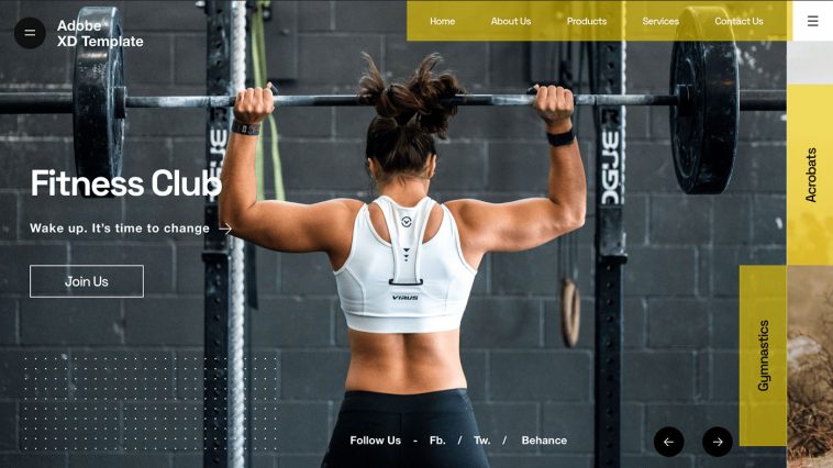 Fitness Club XD Homepage Template