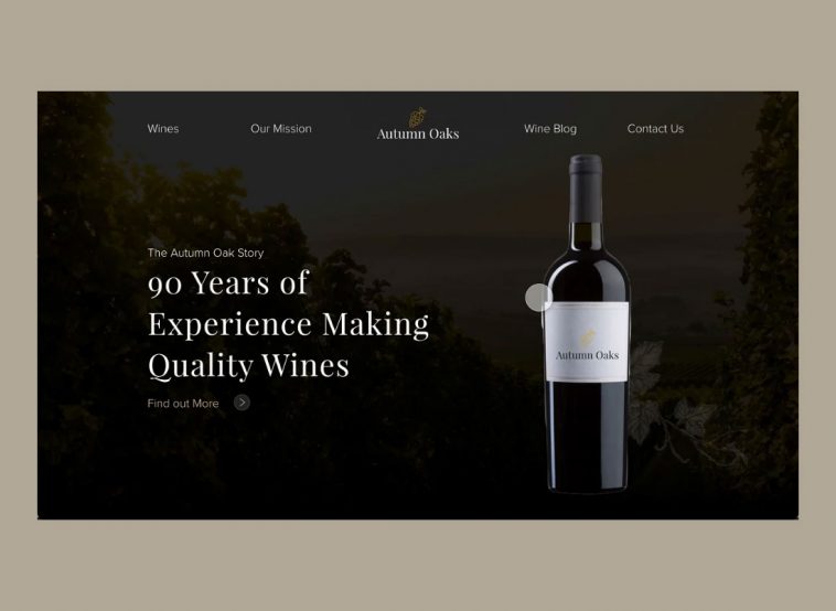 Wine Website Animation in XD