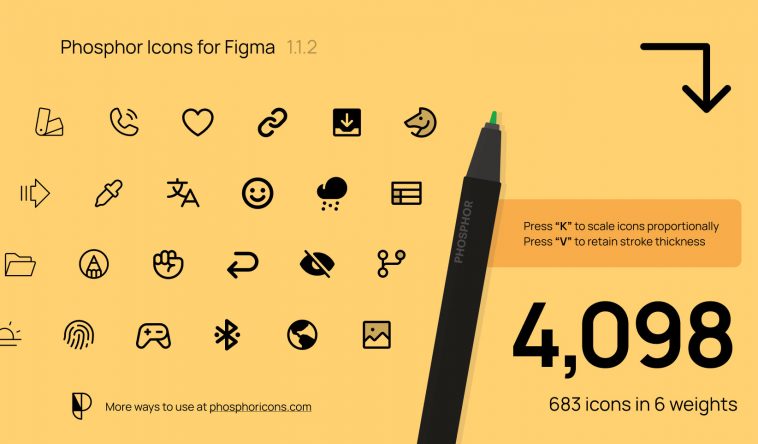 Phosphor – 683 Free Clean, Minimal, and Bold Figma Icons Pack