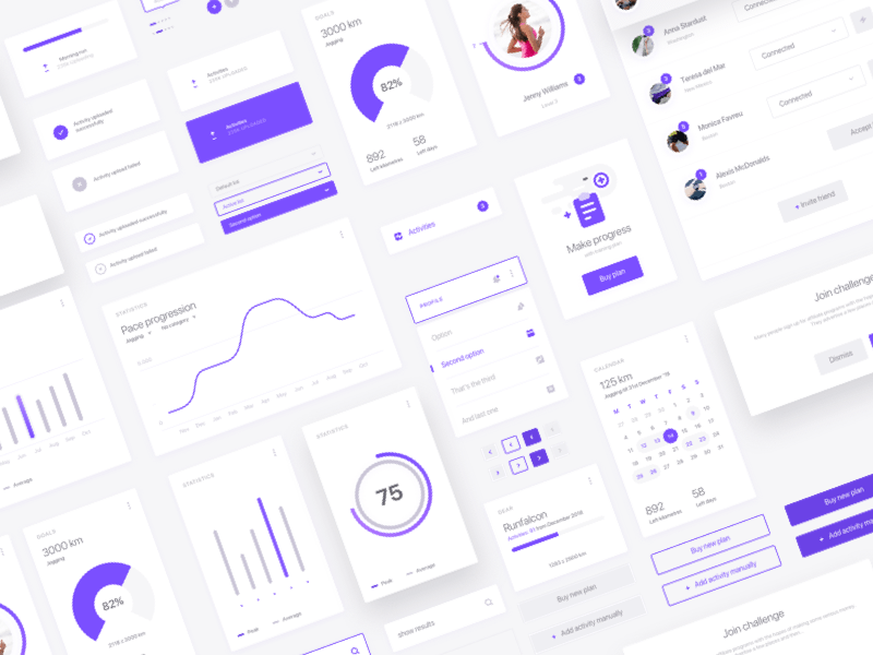 Fitness Data Dashboard Sketch Template
