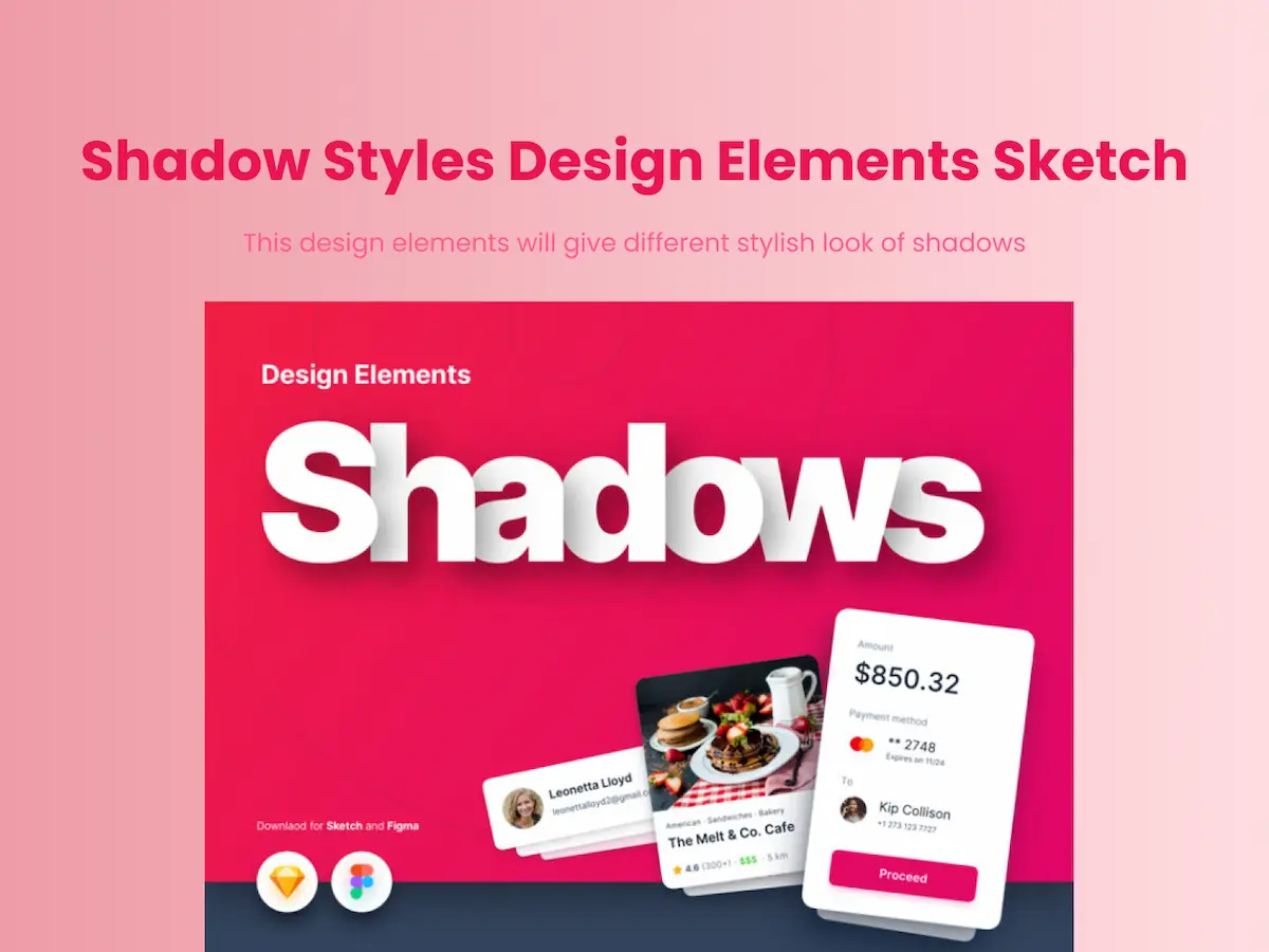 12 Shadow Styles Design Elements Sketch Library