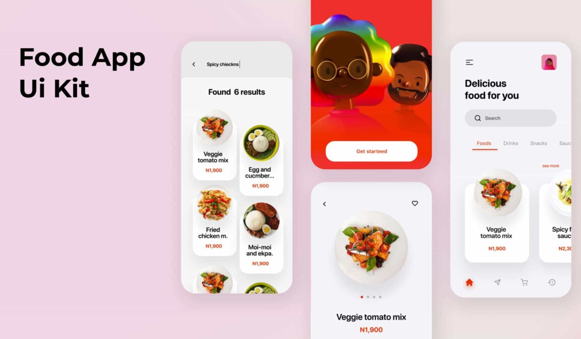 Food Delivery App UI kit for Figma - Free Figma, XD, Sketch UI Design ...