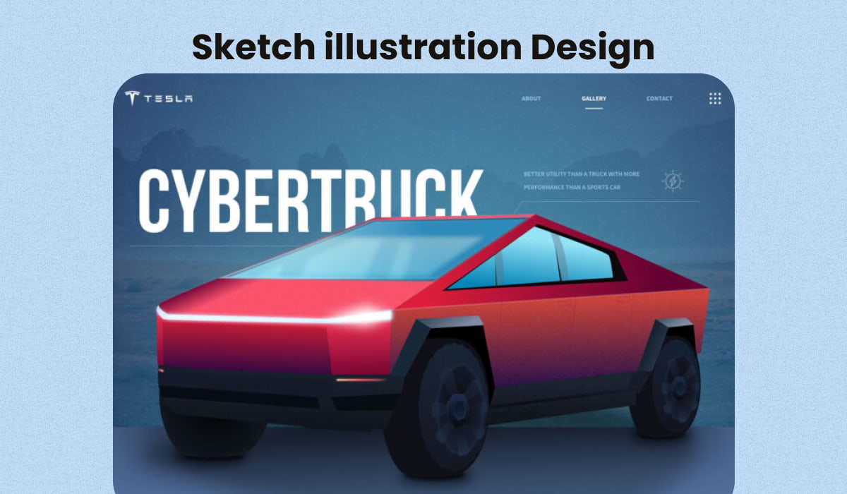 Tesla Sketch illustration Design