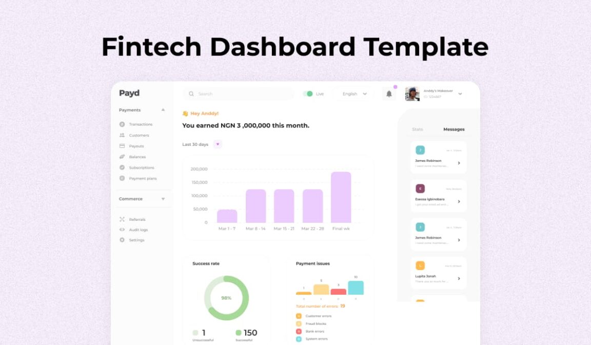 Fintech Dashboard Template For Figma Free Figma XD Sketch UI Design 