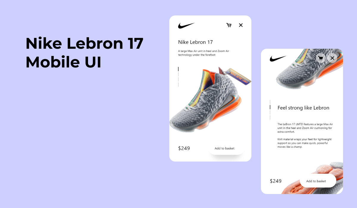 Nike Lebron 17 Product Mobile Template
