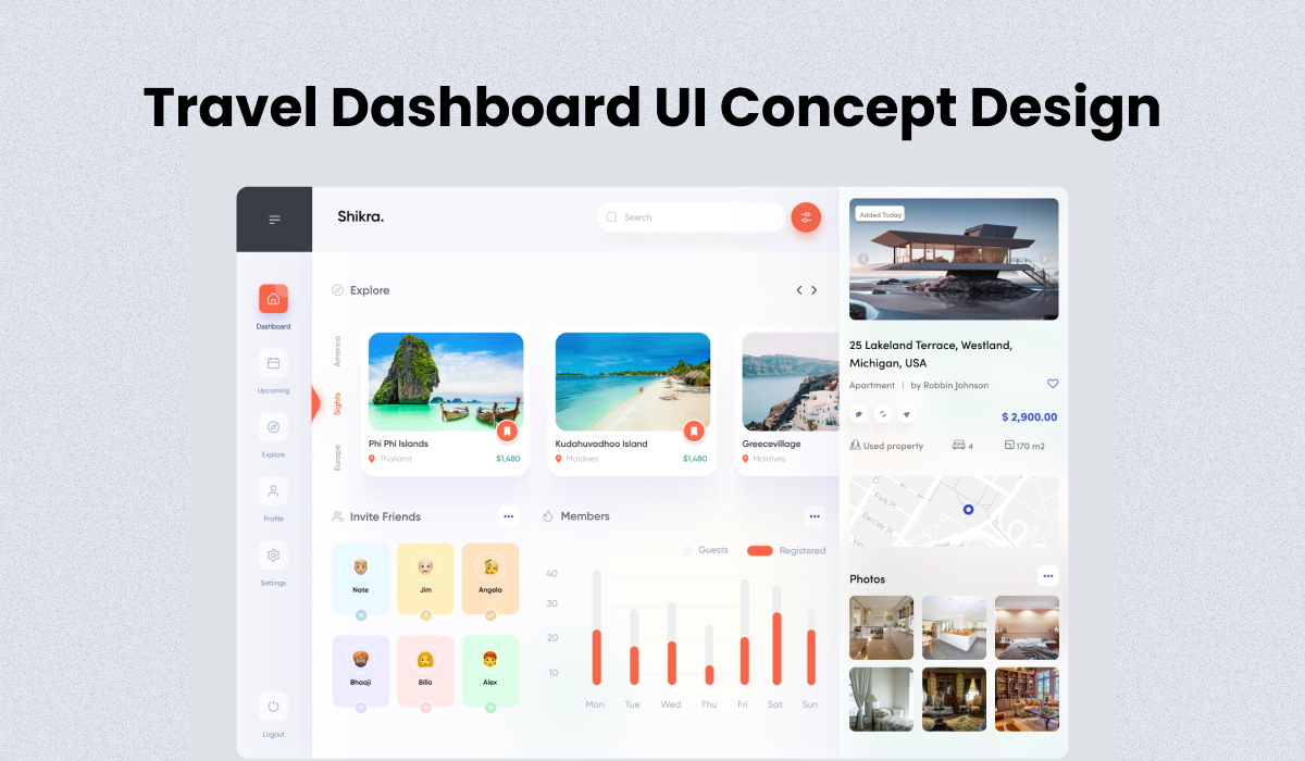 Travel Dashboard UI Concept Design For Figma