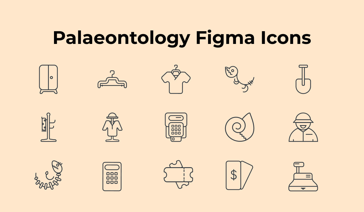 15 Palaeontology Figma Icons