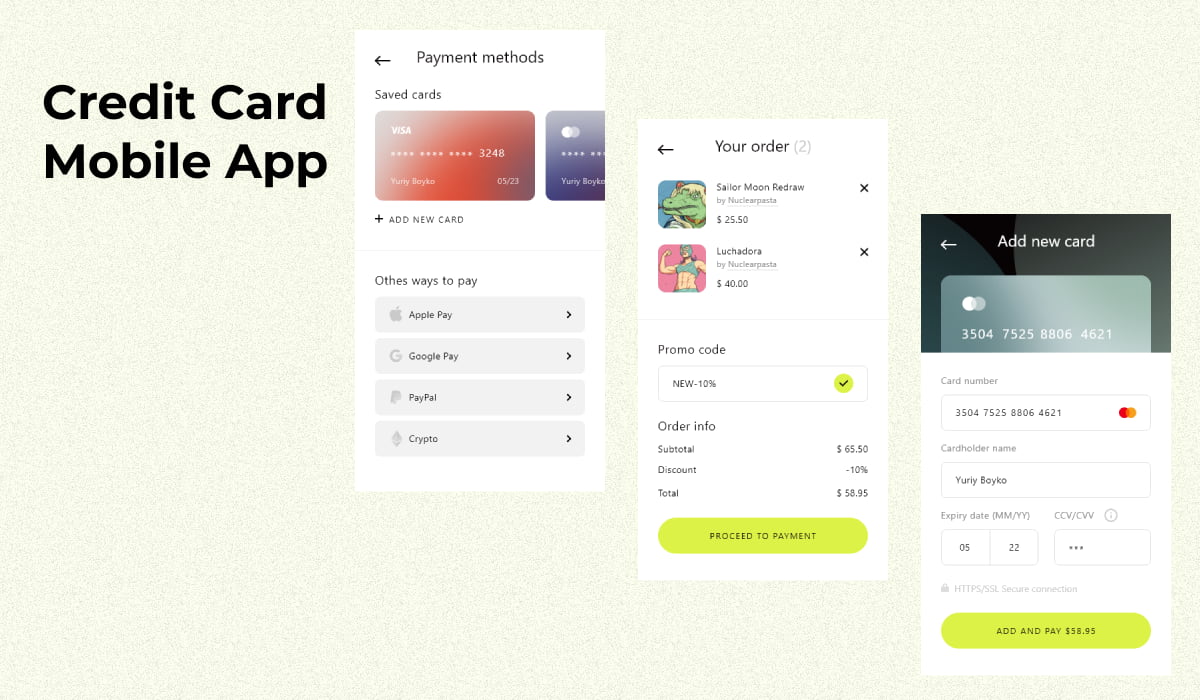 Sketch Credit Card Mobile App Template