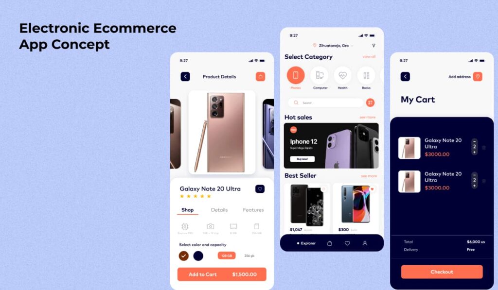 Figma Electronic Ecommerce App Concept Template Free Figma XD 