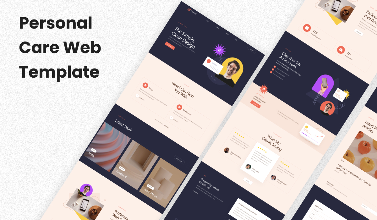Personal Care Web Template – Adobe XD