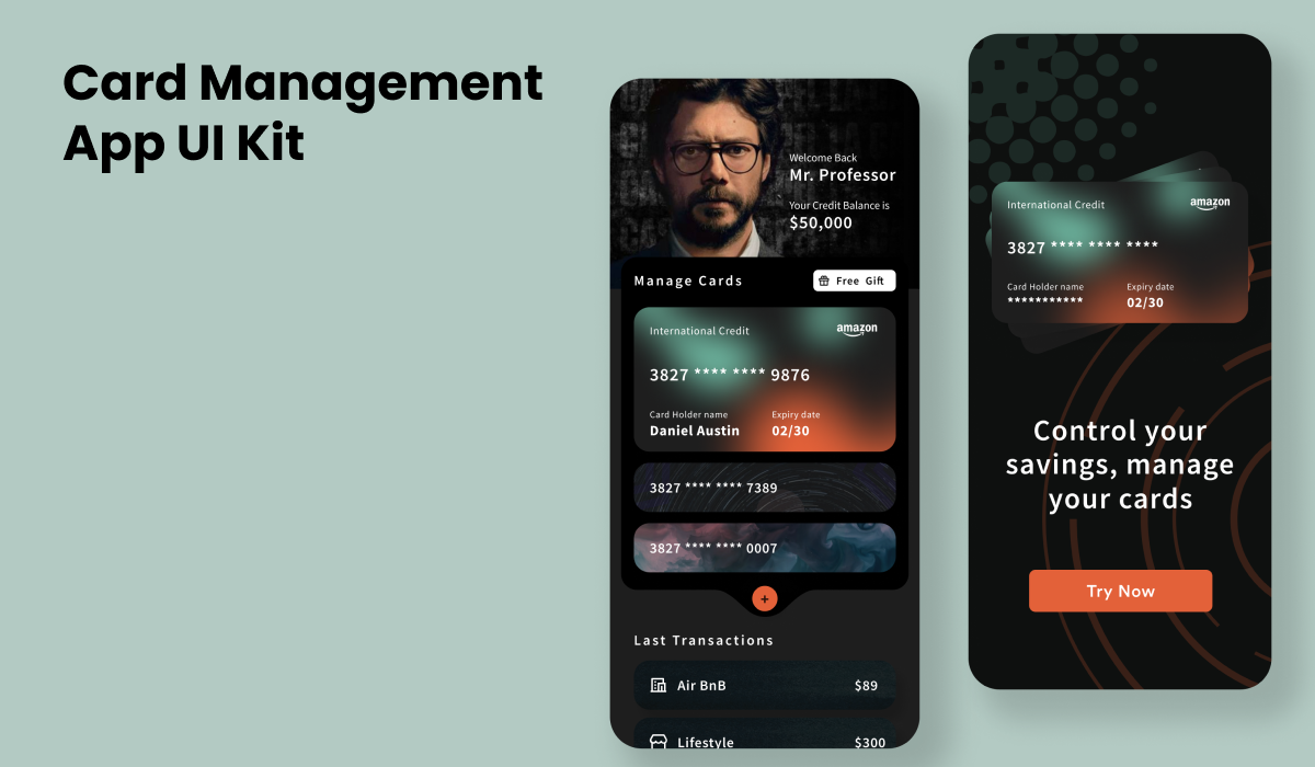 Card Management App UI Kit