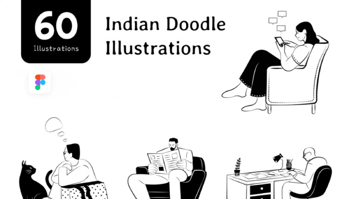 Free Pictor figma indian doodle illustrations