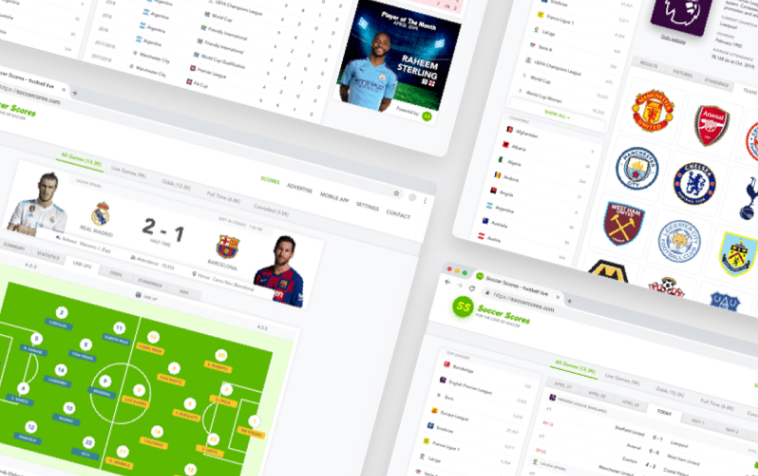 Football Scores Web UI Design Kit
