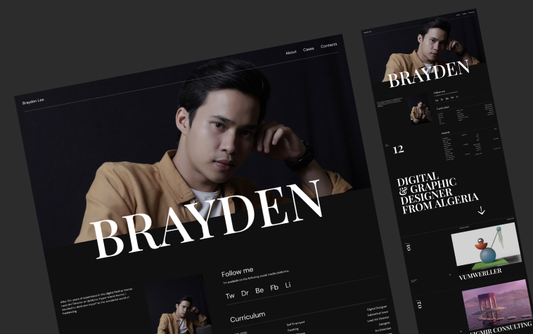 Brayden Personal Portfolio UI Design Figma File