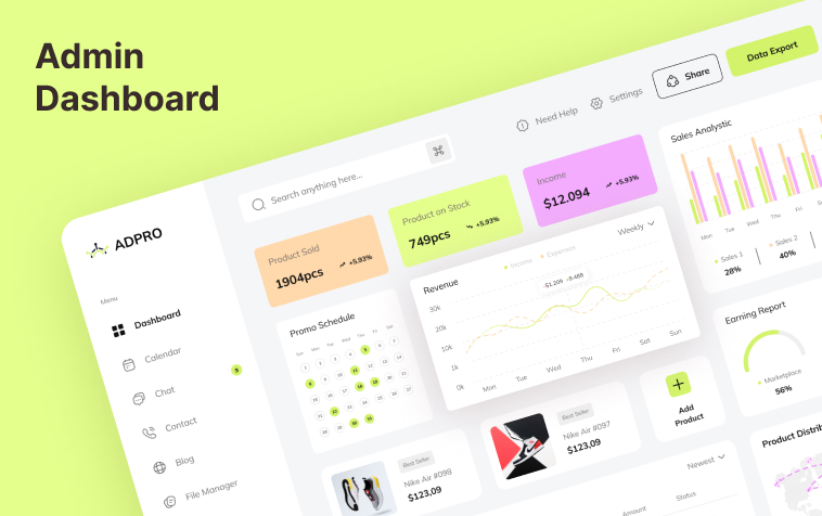 Product Sell Management Admin Dashboard UI Design Figma File